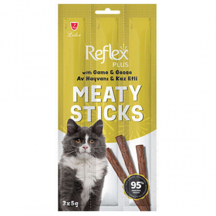 Reflex Stick Av Hayvanları ve Kaz Tahılsız Kedi Ödül Çubukları 5 Gr x 3