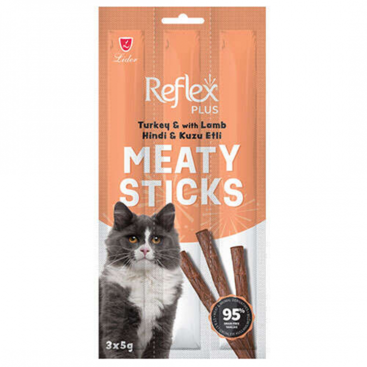 Reflex Stick Hindi ve Kuzu Etli Tahılsız Kedi Ödül Çubukları 5 Gr x 3