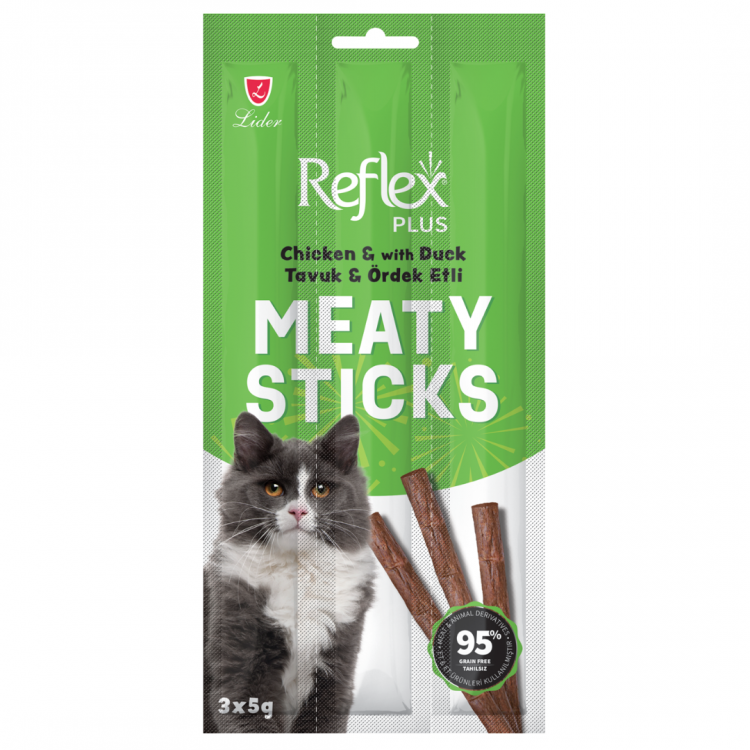 Reflex Stick Tavuk Ördek Tahılsız Kedi Ödül Çubukları 5 Gr x 3
