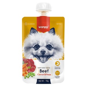 Wanpy Sığır Etli ve Havuçlu Ezme Köpek Ödül Maması 90gr Wanpy Sığır Etli ve Havuçlu Ezme Köpek Ödül Maması 90gr