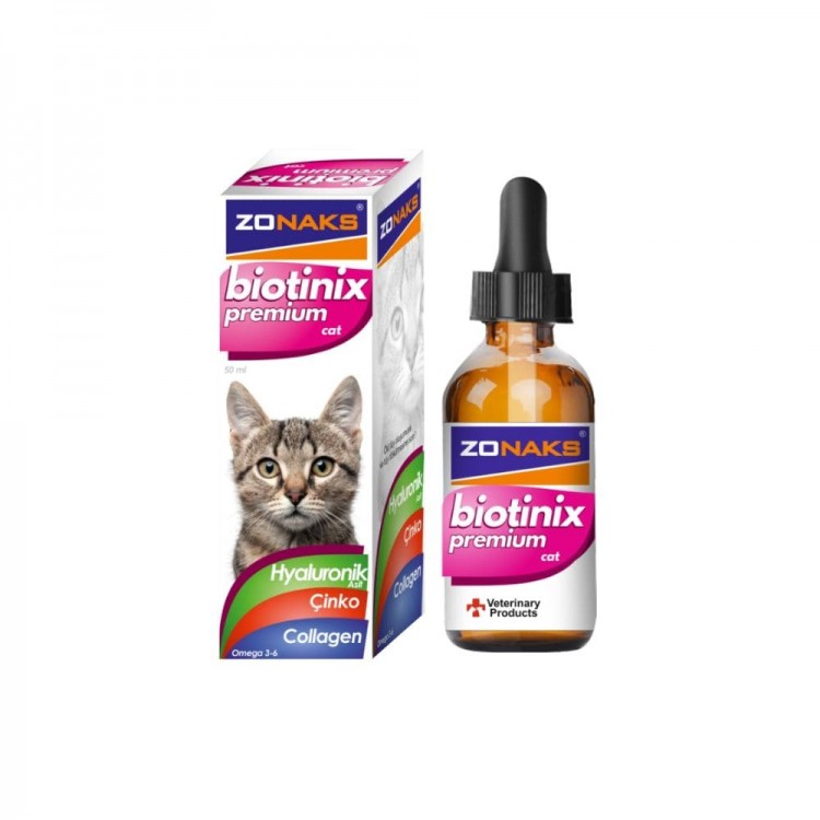 Zonaks Biotinix Premium Cat - Kediler İçin Tüy Dökülmesinde Etkili Biotin Takviyesi 50ml