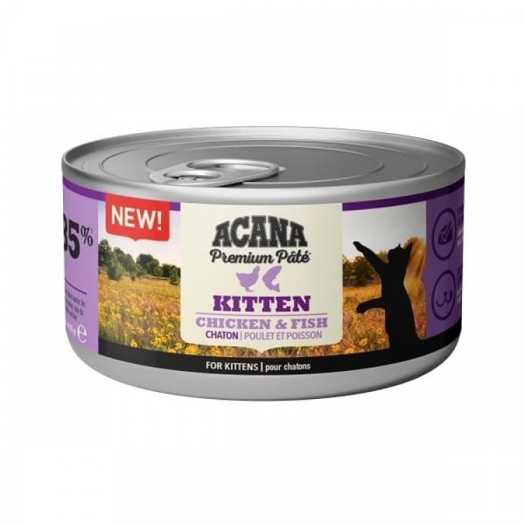 Acana Premium Pate Tavuklu ve Balıklı Ezme Yavru Kedi Konservesi 85gr