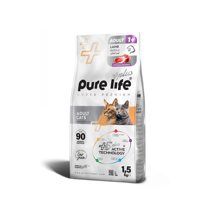 PureLife Plus Kuzulu Yetişkin Kedi Maması 1.5 Kg