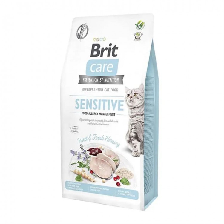 Brit Care Sensitive Hipoalerjenik Larva Proteinli Tahılsız Yetişkin Kedi Maması 2kg Brit Care Sensitive Hipoalerjenik Larva Proteinli Tahılsız Yetişkin Kedi Maması 2kg